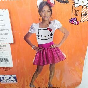 Hello Kitty Kids  Dress & Head Band Halloween  Costume Kids size Small 4-6 New